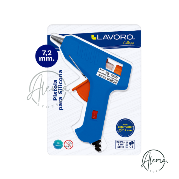 Pistola Silicona 7,2mm 13w Azul con interruptor Pistola Para Silicona Con Interruptor 13w 7,2 mm Lavoro