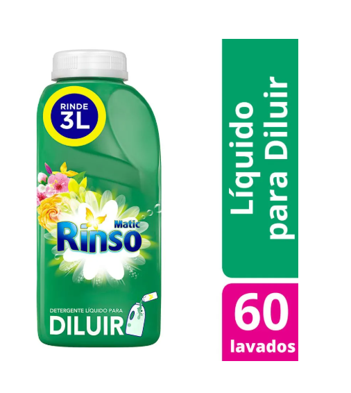 Detergente Líquido Rinso 500 ml Para Diluir.