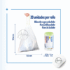 Bolsa De Basura Transparente Aileda 50x55 cms con Cordón y Cierre Fácil. Oficina Pack de 20 unidades