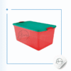Caja Organizadora Wenco 61Litros, Navidad Plástico Rojo - Tapa Verde