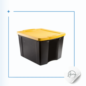 Caja Organizadora Fullbox Wenco 75 Litros, Negro- Tapa Amarilla