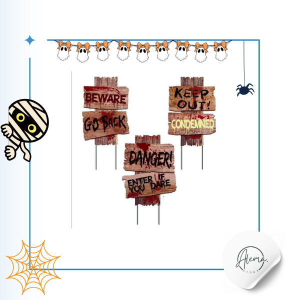 Cartel Para Jardín Halloween 40 Cms - Diseños Variados