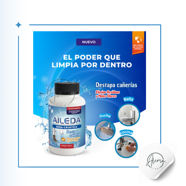Destapa Cañerias Aileda 250 grs. Soda Cáustica Destapa Cañerias Aileda 250 grs. Soda Cáustica