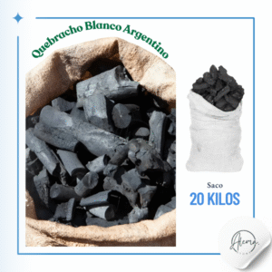 Saco 20 Kilos de Carbón Quebracho Blanco Argentino.