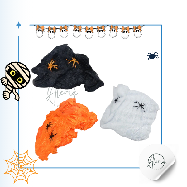 Telaraña Decoración con Arañas - Variedad colores Telaraña Decoración con Arañas. Variedad colores