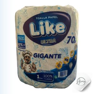 Toalla papel Like 70 metros con Diseños 2 Toalla Papel Like Ultra Doble Hoja 70 m